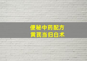 便秘中药配方 黄芪当归白术